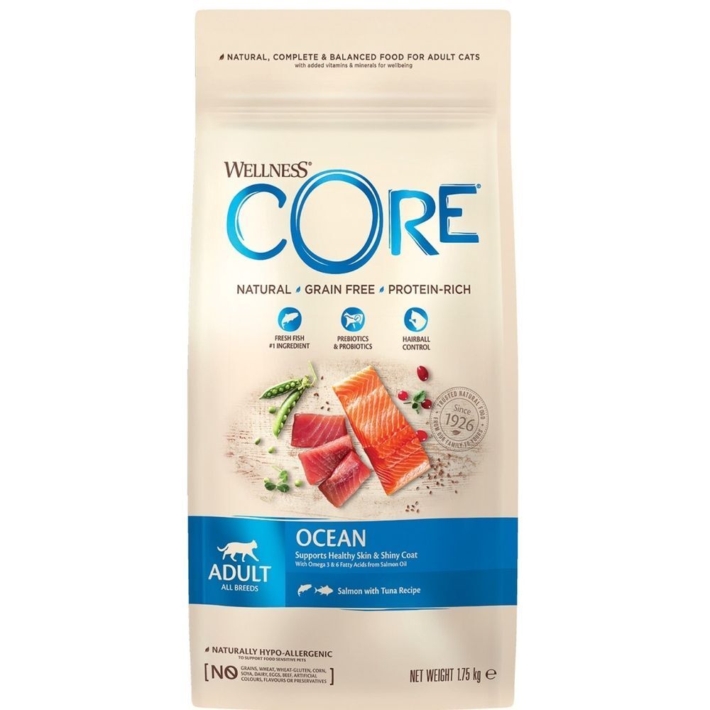 CORE корм из лосося с тунцом для взрослых кошек 1,75 кг