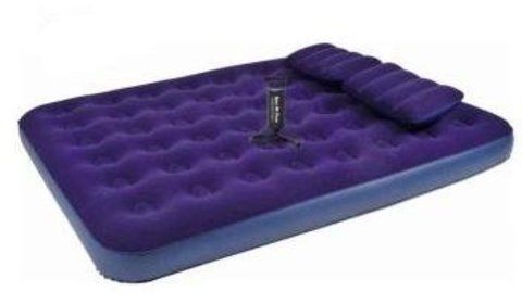 Надувная кровать Relax Flocked air bed QUEEN  насос+2подушки 21470