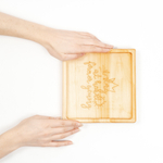 Деревянная менажница из кедра для подачи блюд и закусок с гравировкой "Stay at heart forever going" MG32