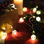 Гирлянда светодиодная Лампочки 10 LED, 1.5 м, прозрачный ПВХ, теплый белый цвет свечения, 2 х АА (ба