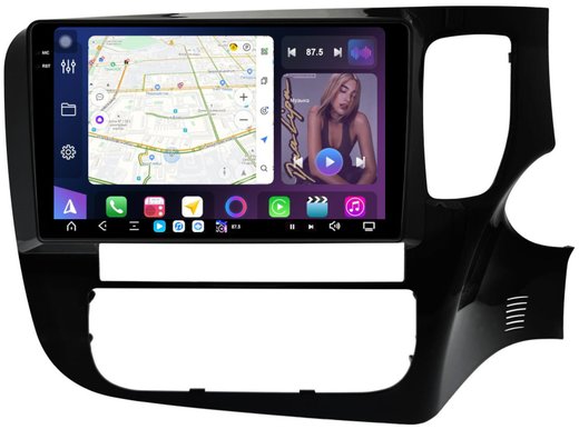 Магнитола Mitsubishi Outlander 3 2012-2021 (правый руль) - FarCar GX9-7263R9 монитор 9.5" 2K QLED на Android 14, TS20, 6+128Гб, CarPlay, 4G SIM-слот
