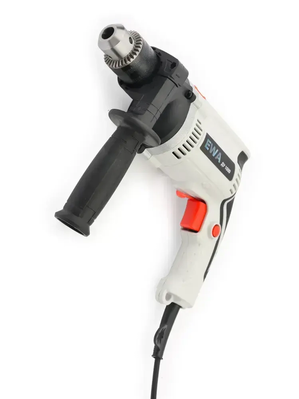 Дрель ударная электрическая , EWA ДУ 1000, 1000 Вт, регулировка оборотов 0-3200 об/мин, 40000 уд/мин, патрон 13 мм
