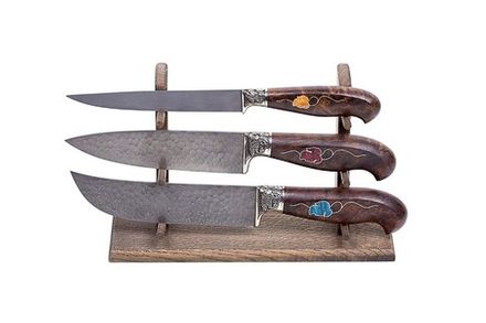 Стойка из дуба для 3 ножей