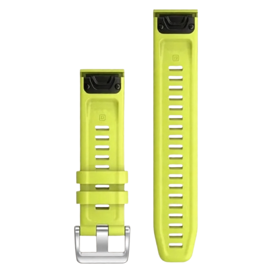 Ремешок QuickFit 22 мм. для Garmin силиконовый серебристая пряжка (Лайм)