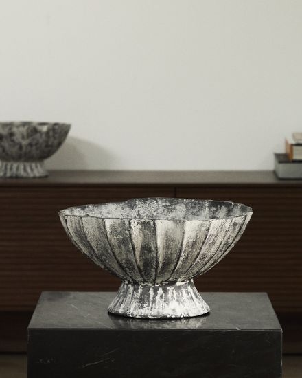 Ваза Valura из папье-маше серая Ø 33 см