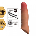 Реалистичная насадка на пенис Damel, 19,8 см, коричневая