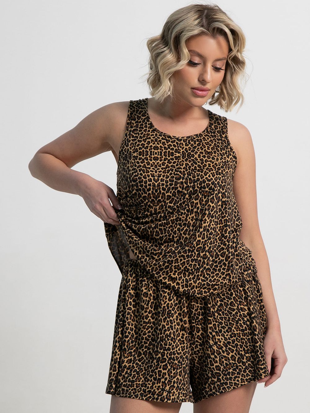 Костюм домашний с шортами Мила (лео) К15223-1М LT Collection