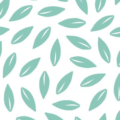 Мятные листочки на белом