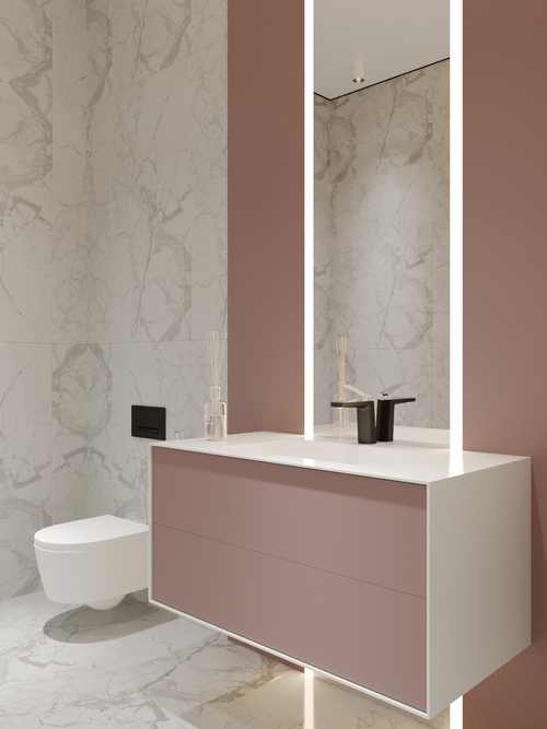 Armadi Art MINIMAL 100 Рифлёный Фасад лак(RAL)+ 6mm WHITE ACRILIC 2 ящика