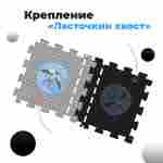 ЭВА-плитка чёрно-серая 100×100×4 см - мягкий коврик-пазл, ромбы, 10 шт.