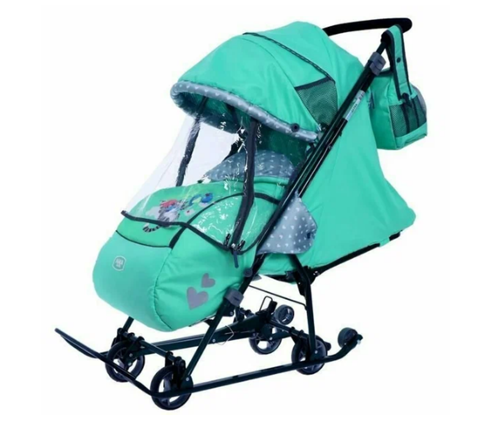 Санки коляска НДТ5-2/3 Наши детки мятный