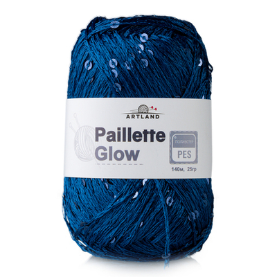 Добавочная нить п/э с пайетками, 25 гр, 140 м, синий