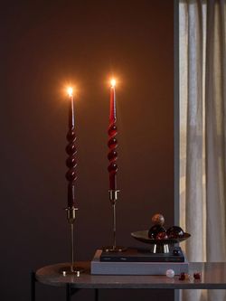 Набор из двух свечей коричневого цвета из коллекции Essential, 35 см