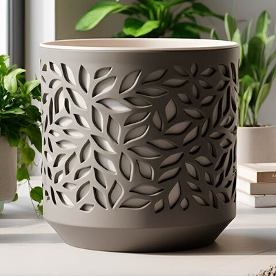 Кашпо Leaves 8л, мокачино/пудра