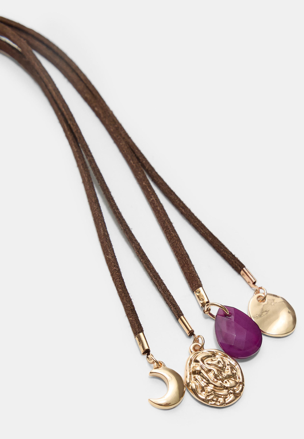 STRADIVARIUS Ожерелье из бисера с подвесками, коричневый