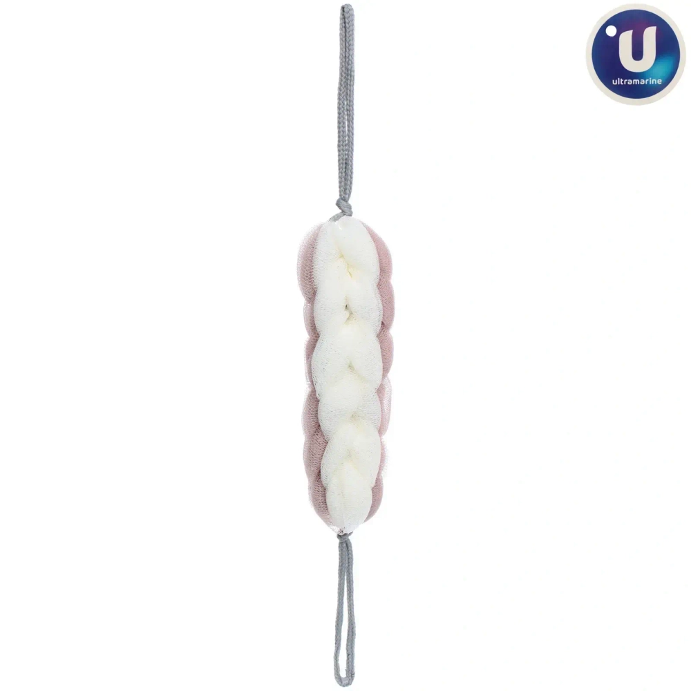 Мочалка для тела «PREMIUM - FERGAMO», цвет белый / капучино, 26*6см, 60грамм (зип пакет и наклейка Ultramarine)✦