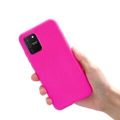 Силиконовый чехол Silicone Cover для Samsung Galaxy S10 Lite 2020 (Неоновый розовый)