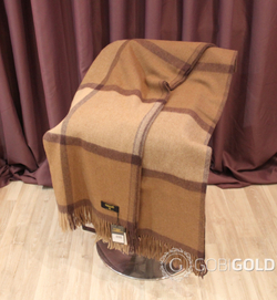 Плед из 100% верблюжьей шерсти 150x200 см. (ERDENET) - камел-бежевый