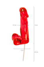 Красный леденец в форме члена со вкусом виски - 173 гр.