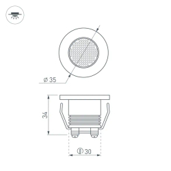 Светодиодный светильник LTM-R35WH 1W Day White 30deg (Arlight, IP40 Металл, 3 года) 020752