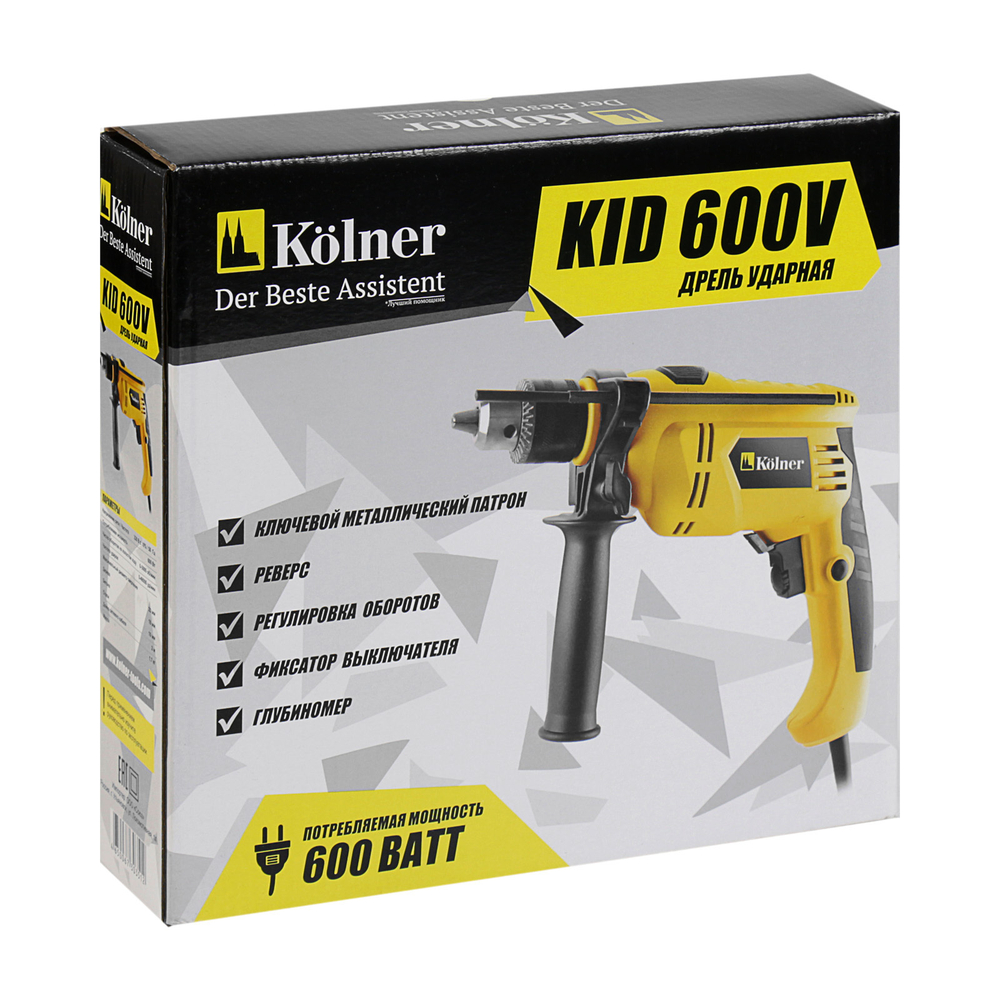Дрель ударная KOLNER KID 600V