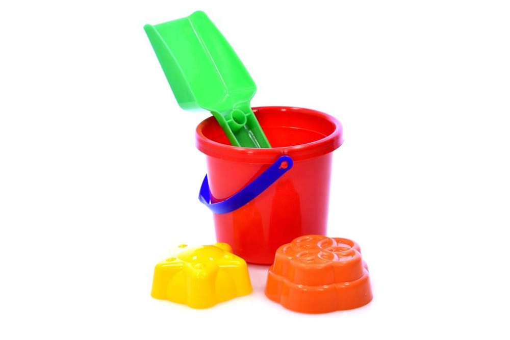 Набор для песка 4 предм. ведерко 0,5л.+ 2 форм. цветочек и звездочка+совочек