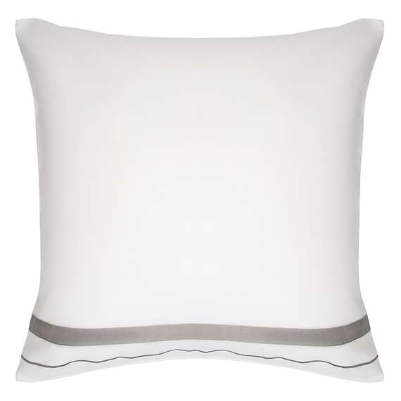 Набор из двух наволочек из сатина белого цвета с серым кантом Essential, 70х70 см