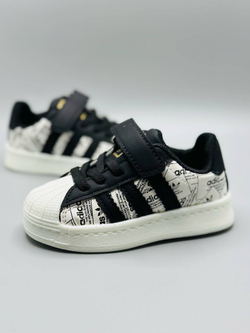 Детские кожаные кроссовки на липучке Adidas Super Star