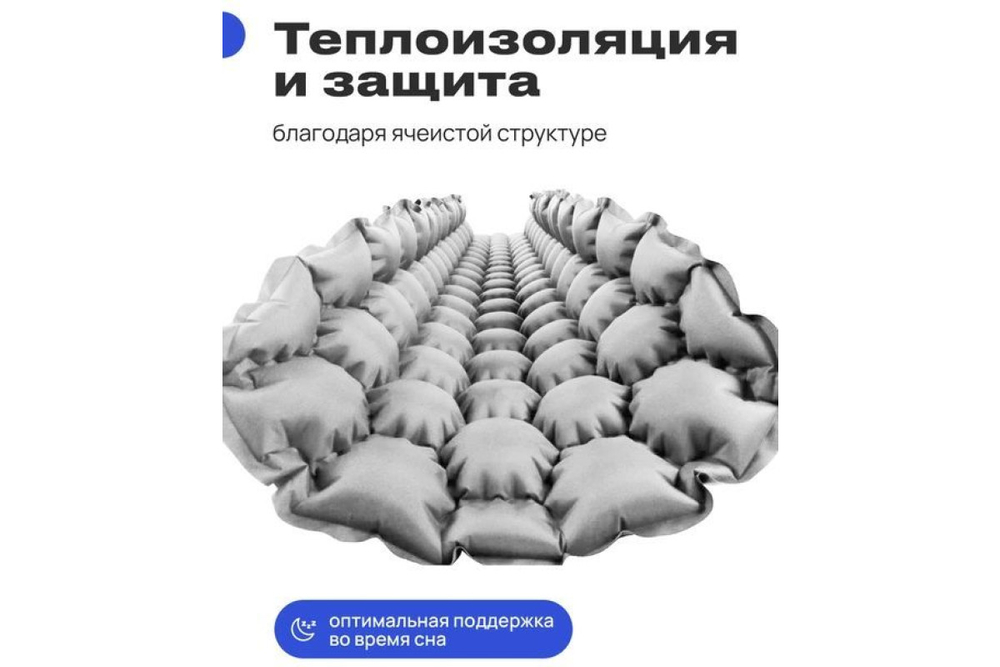 Коврик надувной туристический RoadLike Venture Серый