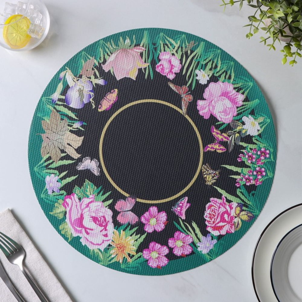 Салфетки сервировочные на стол Доляна «Роуз», 4 шт., d=38 см