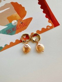 Серьги Монеты из розового жемчуга