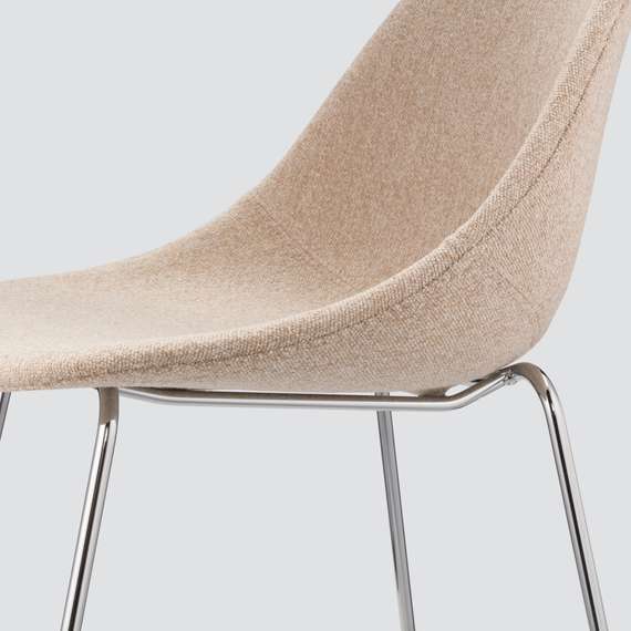 Полубарный стул Vid Soft 65 см, бежевый, ножки хром