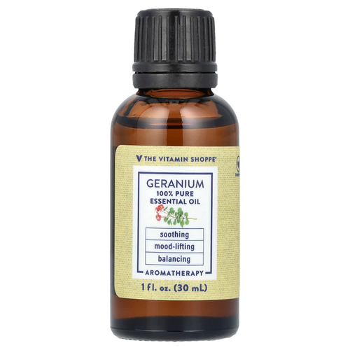 The Vitamin Shoppe, 100% чистое эфирное масло, герань, 30 мл (1 жидк. унц.)