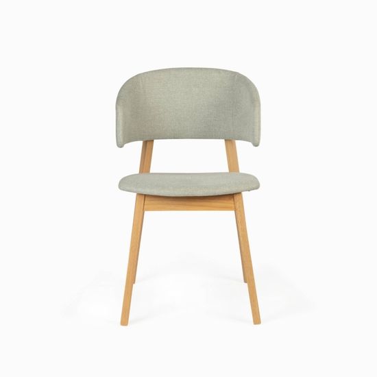 Стул Lolly деревянный и светло-серая ткань