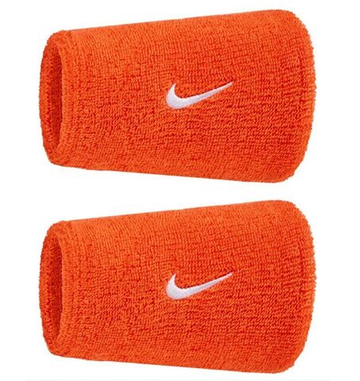Напульсник теннисный Nike Swoosh Double-Wide 2P - team orange/white
