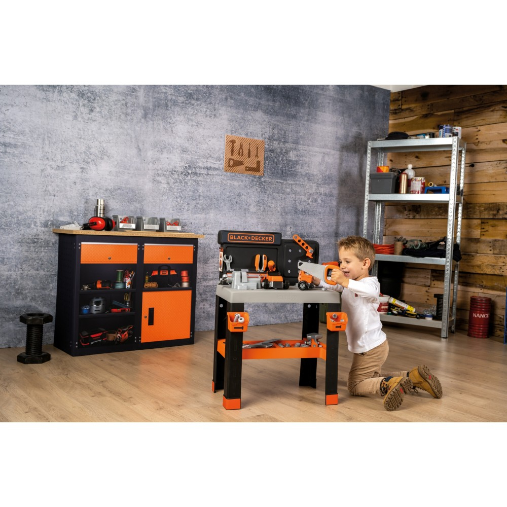 Детский верстак Smoby Black 360740 & Decker Bricolo Center с 79 аксессуарами от 3 лет — фото 7