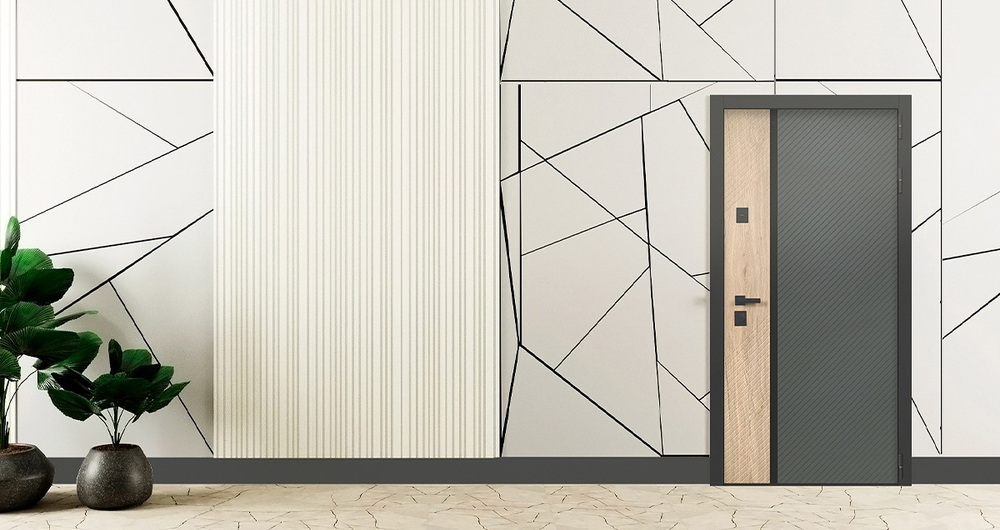 Стальная дверь "Эдинбург" с зеркалом (адаптивная замковая часть)