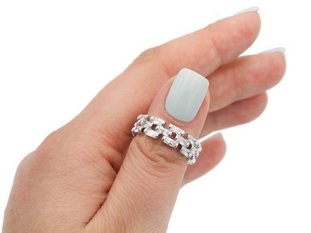 Кольцо Цепь со стразами