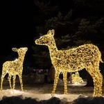 Светодиодные фигуры "Семья золотых оленей" 3 фигуры