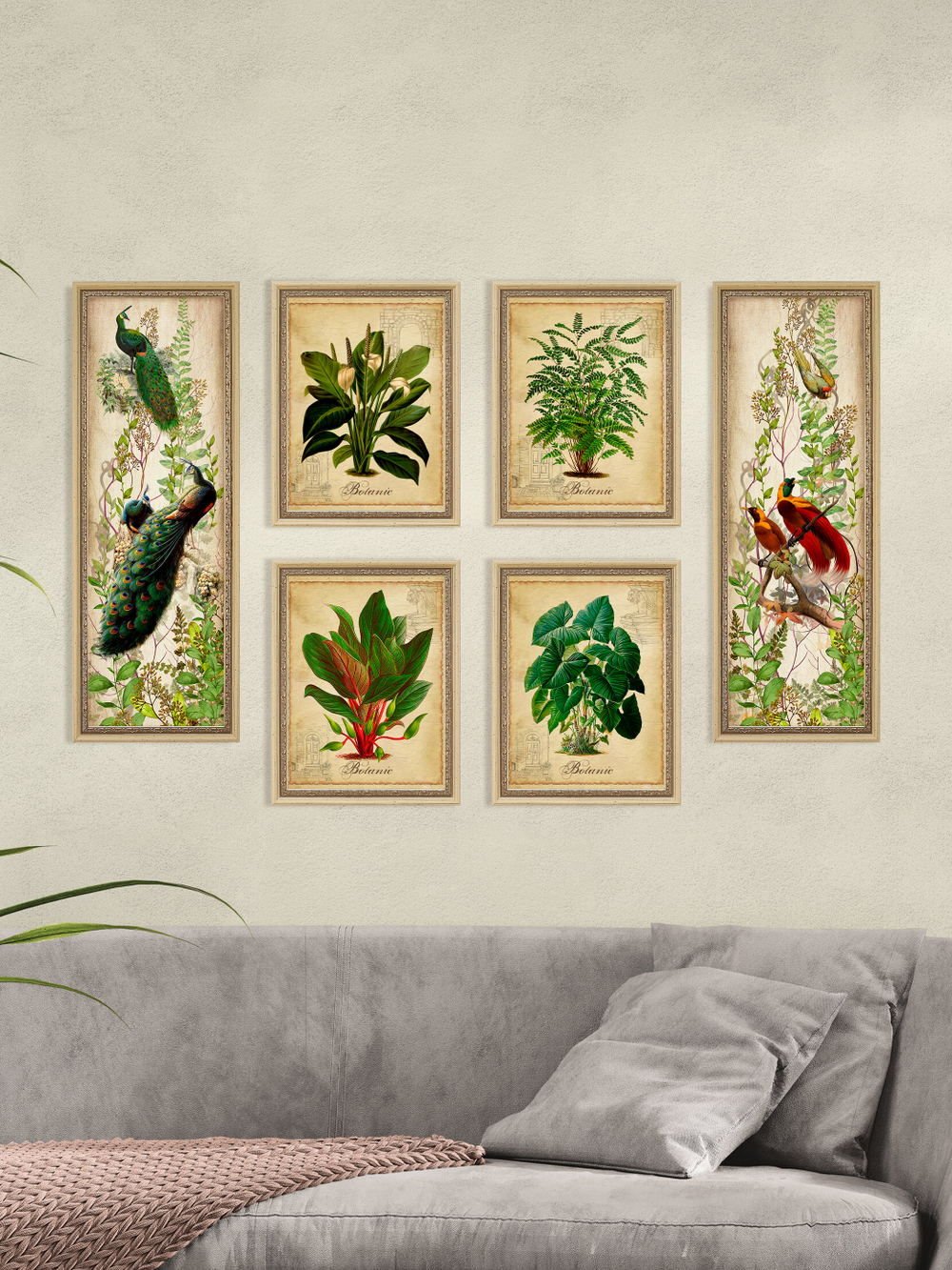 Картины на стену для интерьера в раме набор 2 шт 19*51 см