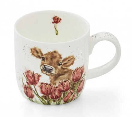 Кружка "Теленок в тюльпанах" Wrendale Designs, 0.31 л
