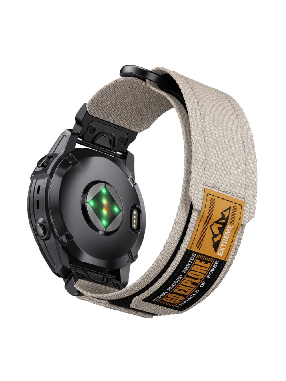Нейлоновый ремешок 26 мм для Garmin (циферблат 51мм) QuickFit на липучке (Белый жемчуг)