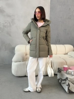 Куртка весенняя удлиненная с капюшоном