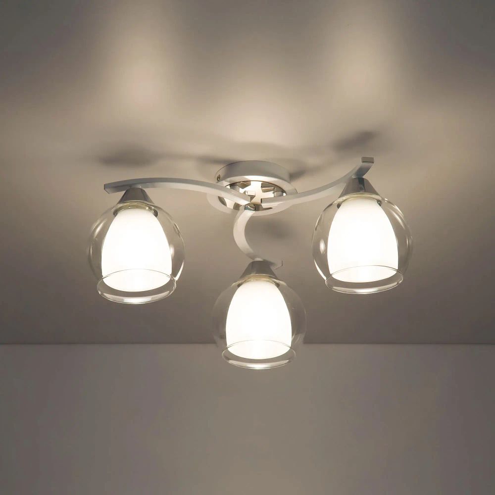 Citilux Кристи CL152130 Люстра потолочная Белая Хром