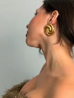 Серьги Лабиринт, Золотые