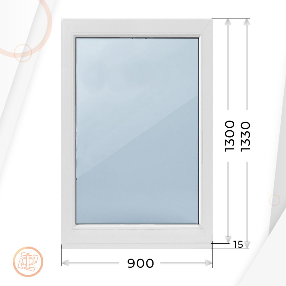 Пластиковое окно 1300 х 900 Термо Эко