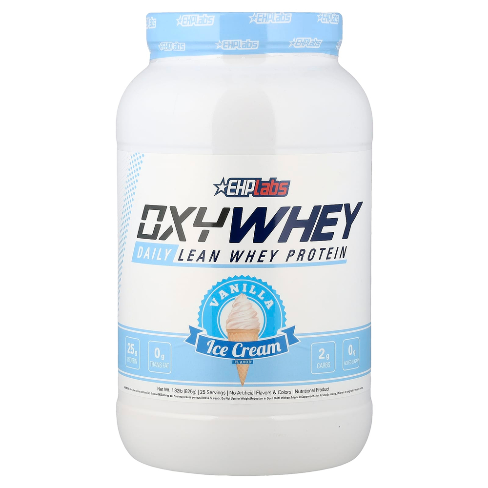 EHPlabs, OxyWhey, сывороточный протеин для ежедневного использования, со вкусом ванильного мороженого, 825 г (1,82 фунта)