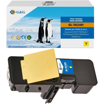 Тонер-картридж G&G, аналог Kyocera TK-5240Y для Ecosys M5526/P5026 желтый (3K)