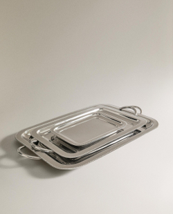 Zara Home Поднос из нержавеющей стали, 25.5 см