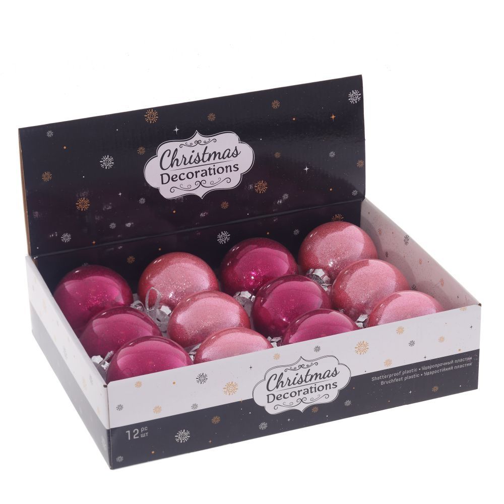 GAEM Набор из 12шт Украшение новогоднее "Шар", D 8 см, L35,5 W27 H9 см